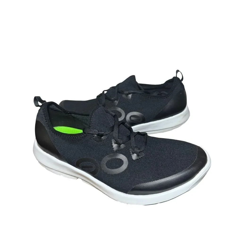 Black and White Athletic Sneakers Oofos slip on size 11